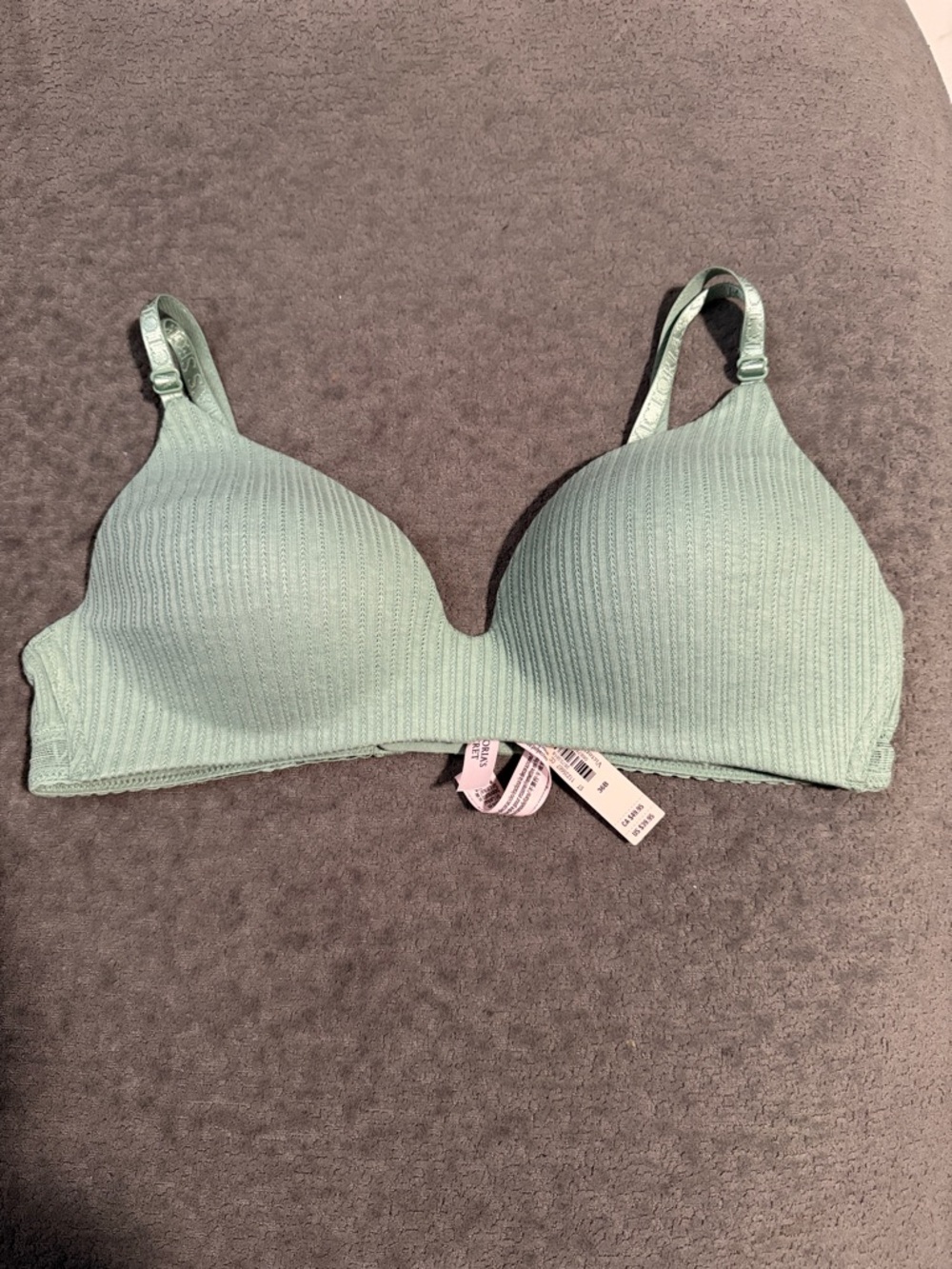 Victoria’s Secret  Women's Ribbed Light Teal Wireless Bra